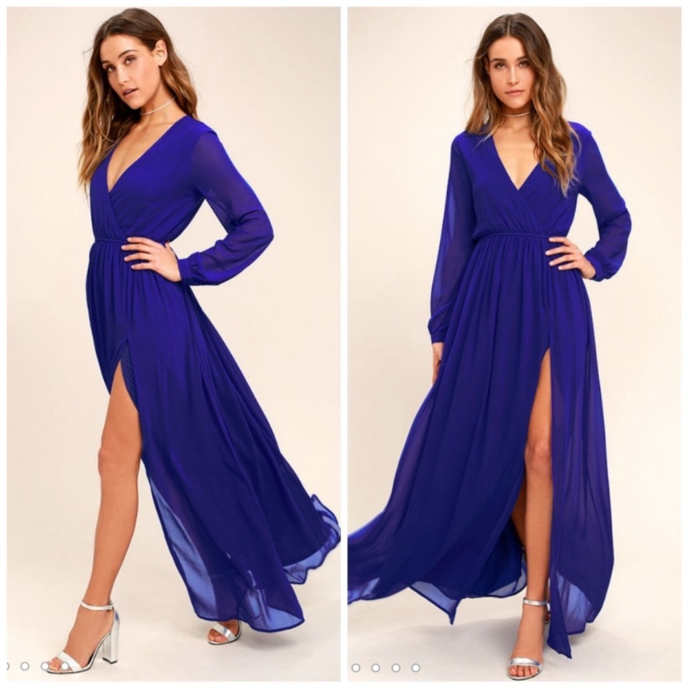 Lulu’s royal blue maxi dress size medium